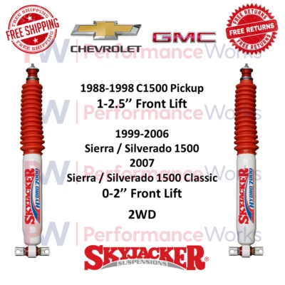 Skyjacker Shock Pair Front For 1-2.5" C1500 & 2" Sierra / Silverado 1500 Pickup - Image 1 of 4