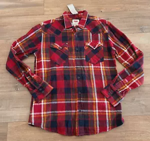Neu mit Etikett Levi's Flanellhemd Herren klein weinrot Western Langarm geknöpfte Taschen - Bild 1 von 12