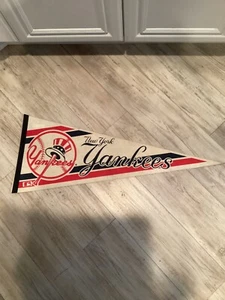 Vintage 80s New York Yankees MLB Baseball Pennant 30 X 12 Inches - Picture 1 of 4