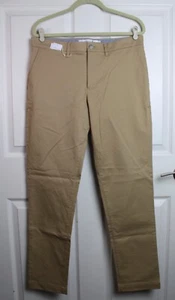 NWT Men's Lacoste Stretch Cotton Slim Fit Chino Pants Beige Gabardine Size 32/34 - Picture 1 of 6