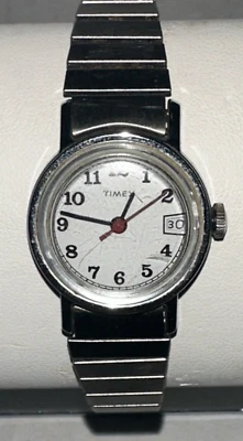 Hora y fecha Timex movimiento mecánico cuerda reloj para mujer vintage Philipines Works Foto 1 de 4