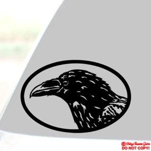 CROW RAVEN BIRD Vinyl Decal Sticker Car Window Wall Bumper Animal Nevermore Poe - Picture 1 of 5
