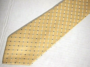 Croft & Barrow Mens Necktie Tie Gold Blue Checkered 60" - Picture 1 of 4