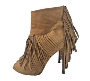 Gucci Akerman Wildleder Peeptoe Stiefeletten Camel Damengröße 7 37,5 - Bild 1 von 12