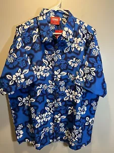 Neu mit Etikett Lowes XL Australia Hemd geblümt blau weiß Hawaiihemd tropisch Knopfleiste - Bild 1 von 9