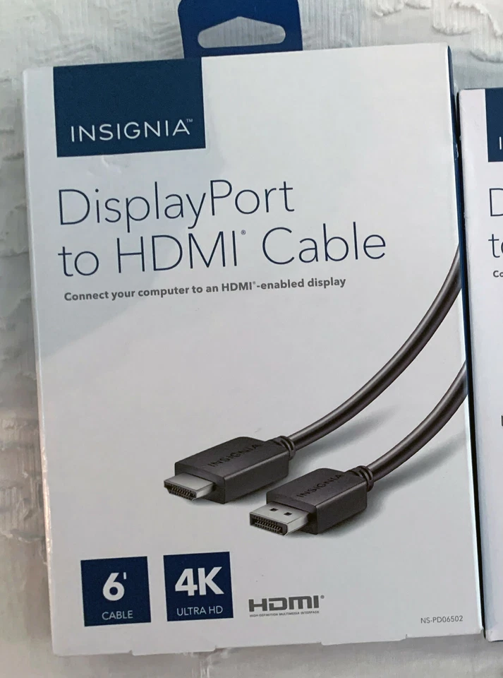 New Insignia - 6' DisplayPort To HDMI Cable - Black - NS-PD06502 - Image 1 of 1