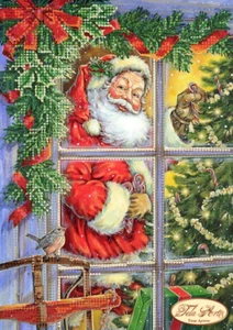 Perlen Stickset Weihnachtsmann DIY Perlen Nadelspitze Tela Artis - Bild 1 von 4