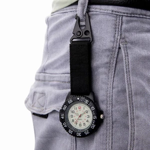 Outdoors Clip-On Carabiner Luminous Compass 24H Backpack Belt Fob Quartz WatchZf - Picture 1 of 10