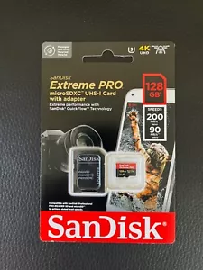 SanDisk Extreme PRO microSDHC 200MB with Adapter 128GB - Picture 1 of 2