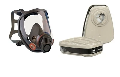 3M 6800 & 2 - 6001 FULL FACE PPE Respirator Gas Mask Auto Painting Spraying MED - Image 1 of 4