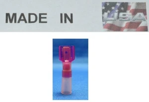(25) Red 18-22 ga Heat Shrink Fully Ins. (Male) 1/4" Quick Connect Terminal 3M - Picture 1 of 1