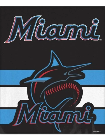Miami Marlins MLB Ultra Plush 50" x 60" Throw Blanket - F53573301 Cover