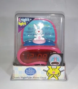 IT'S HAPPY BUNNY Scenic Nightlight Alarm Clock Non-PC Gag Gift Jim Benton NEW - Picture 1 of 6