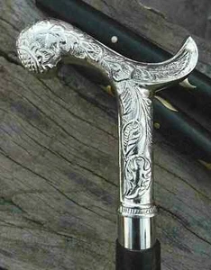 Antique Solid Brass Walking Stick Viking Wooden Walking Cane for Men and Women - Picture 1 of 4