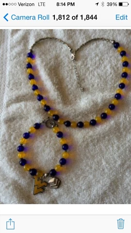 West Virginia necklace and bracelet set Cover