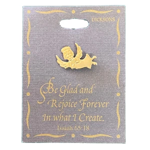 Lapel Pin Dicksons Gold (colored) Christmas Angel - New - Picture 1 of 2