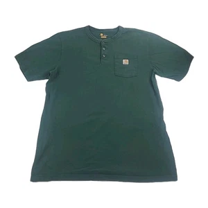 Carhartt Henley Shirt Men's XL Tall Original Fit Green Pocket Short Sleeve  - Picture 1 of 24