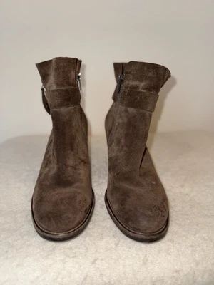 Paul Green Para Mujer Sheridan Marrón Gamuza Cremallera Tacones al Tobillo Botas Talla 6 Western Foto 1 de 4