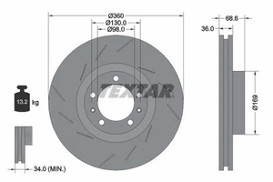 Disco de freno Textar 92214005 para Porsche Panamera - Imagen 1 de 4