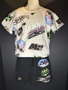 Hot Wheels Boys Outfit 2-Piece Set T-Shirt & Shorts Size 5T Super Fast Cars NWT - Picture 1 of 7