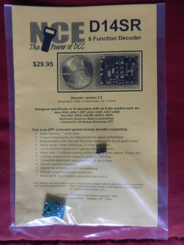NCE D14SR DCC Decoder - Image 1 of 1