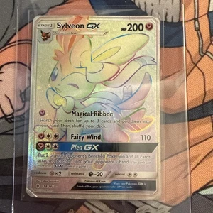 Pokémon TCG Sylveon GX Guardians Rising Holo Card 158/145 Secret Rare Damaged - Picture 1 of 10