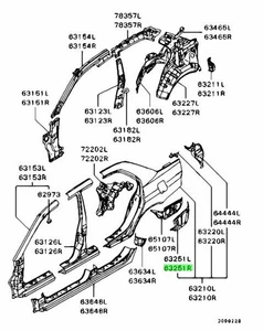 Verlängerung, QTR Verkleidung, Lwr Otr RH für: Mitsubishi Lancer Evo 7 8 9 (CT9A) - Bild 1 von 1