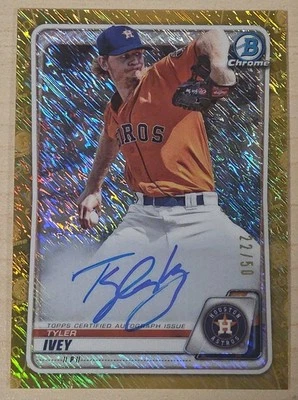 2020 Bowman Chrome GOLD SHIMMER Tyler Ivey ROOKIE PROSPECT AUTO 22/50 #CPATI - Image 1 of 2