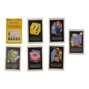 Nintendo 3DS AR Cards 6-Card Set (Mario, Link, Kirby, Samus, Pikmin) - Picture 1 of 3