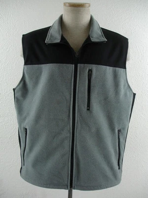 Men's L Eddie Bauer Radiator Windcutter Fleece Vest Jacket Black Gray Full-Zip - Image 1 of 4
