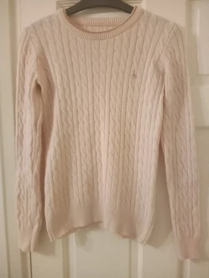 Jack Wills photo pink merino cable knit jumper the Tinsbury size 6 - Image 1 of 3