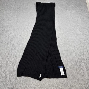 Polo Ralph Lauren Herren Rippstrick Wollmischung Schal schwarz - Bild 1 von 3
