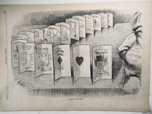 Terrible Blow North, by Thomas Nast. Harper's Weekly, November 11, 1876 original - Picture 1 of 2