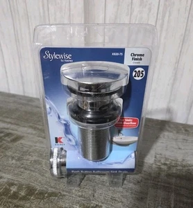Keeney Push Button Sink Drain With Overflow Brass Polished Chrome 1-1/4" K820-75 - Picture 1 of 2