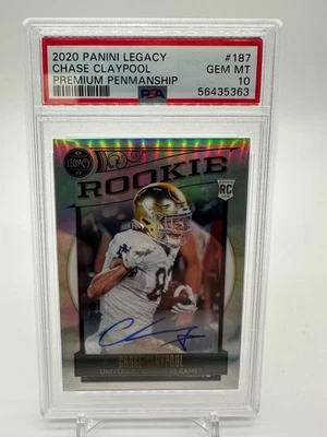 2020 Legacy Rookies Premium Penmanship Silver Chase Claypool #187 PSA 10 - Image 1 of 2
