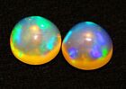 Natural Gem Ethiopian Welo Opal 8 Mm Size Round Matching Pair Super Fire 2.90Cts