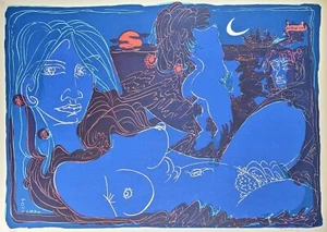 Tono Zancanaro, Abstrakter Akt, Siebdruck, handsigniert, num., 1973 - Bild 1 von 10