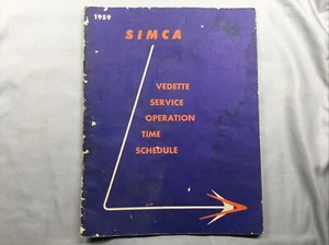 Simca Vedette 1959 manual de tiempo de operación original - Imagen 1 de 6