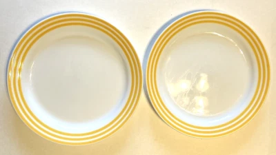 Juego de 2 platos de cena vintage años 80 Corelle Corning CITRUS rayas amarillas 10,25" Foto 1 de 4