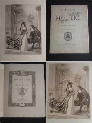 1882 Molière Superbe LE MARIAGE FORCÉ In Folio France Théâtre Gravures Louis XIV - Photo 1/4