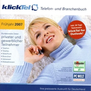 klickTel Telefon- und Branchenbuch Frühjahr 2007, für Sammler, 2 CD, top - Afbeelding 1 van 3
