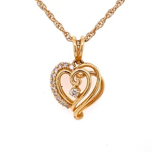 Colgante dije corazón abierto diamante oro amarillo de 10 K,25 quilates 2,0 gramos - Imagen 1 de 3