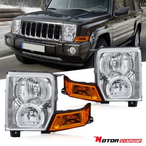 Pair Headlight Assembly Left & Right for 2006-2010 Jeep Commander Halogen New - Picture 1 of 8