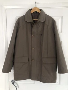 GREENWOODS COAT MENS QUILTED LINED BUTTON/ZIP UP CLASSIC JACKET POCKETS VGC - Picture 1 of 8