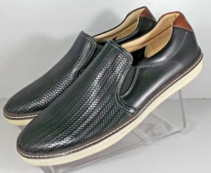 593215 SD50 COLBY MEN'S SHOES SIZE 9 M BLACK LEATHER SLIP ON JOHNSTON & MURPHY - Picture 1 of 7