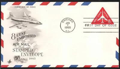 F22? US AIRMAIL Envelope 8c , FIRST DAY OF ISSUE 1/7/1965 - Image 1 of 2