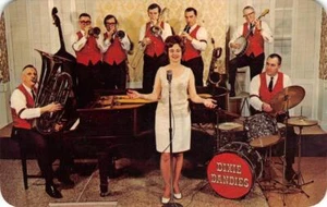 Tanzband "DIXIE DANDIES" Fayetteville, NY Werbung 60er Jahre Vintage Postkarte - Bild 1 von 2