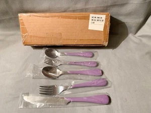 HOMER LAUGHLIN FIESTAWARE FIESTA LILAC STAINLESS FLATWARE 5-PC. SETTING NEW - Picture 1 of 6