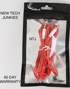3.5mm male stereo audio aux fabric braided cable for iPod iPhone 4s 5 6 plus mp3 - Picture 1 of 31