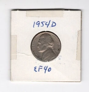 1954 D Jefferson Nickel Extra Fine XF - Bild 1 von 2